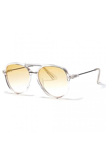 YIERJIU Lunettes Grandes Lunettes de Soleil Femmes Classique Lunettes de Soleil Pilote Hommes Mode Lunettes Rouges Cadre Tran