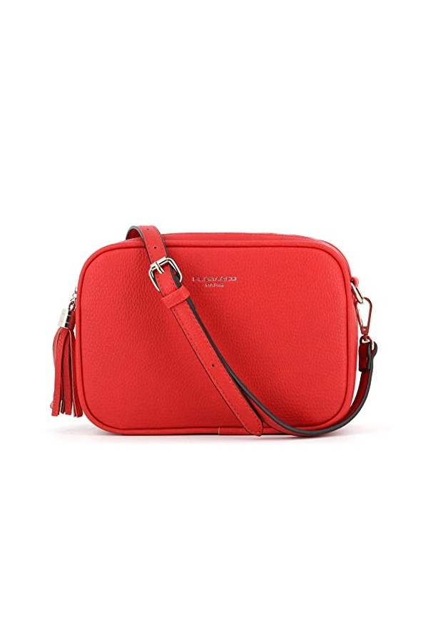 flora & co - Sac Caméra Bandoulière Femme Double Zip Frange - Sacoche Porté Epaule Croisé Forme Rectangle - Besace Ville Four