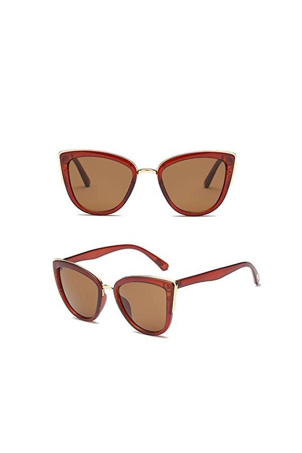 YINROM Lunettes de Soleil for Le Style rétro des Femmes Color : Tea 