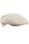 Bonnet plat Tessin | Lin-Coton | Doublure en pur coton léger | Poche | Printemps Été | Fabriqué en Italie, beige, 60