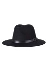 Bamboopack Chapeau Fedora rétro élégant à large bord avec boucle de ceinture - Casquette de jazz plate pour danse, mariage, s