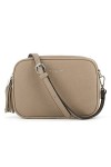 flora & co - Sac Caméra Bandoulière Femme Double Zip Frange - Sacoche Porté Epaule Croisé Forme Rectangle - Besace Ville Four