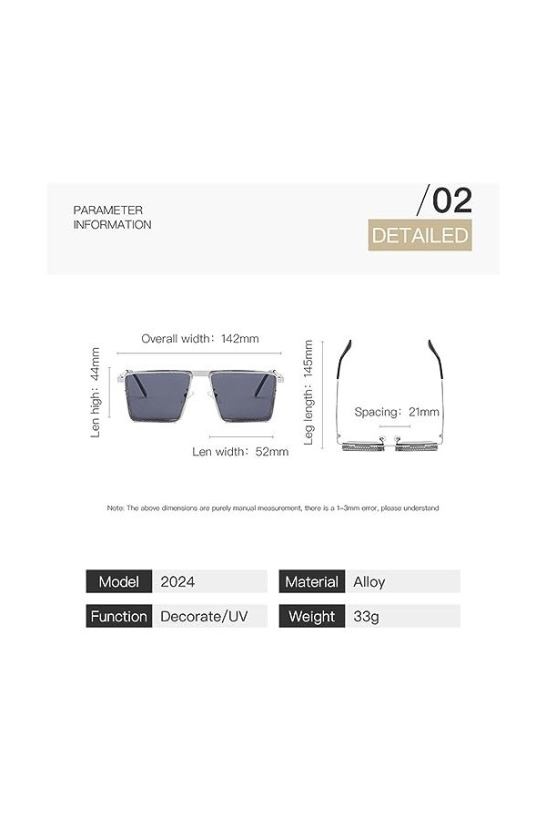 HCHES Lunettes de soleil Steampunk rétro argentées pour hommes, lunettes Punk Vintage, B05, taille unique