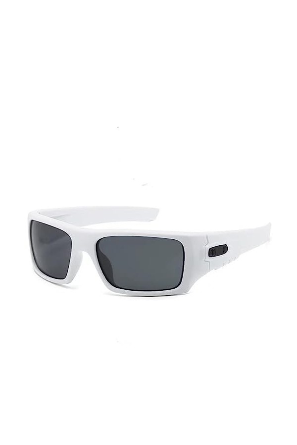 Lunettes de soleil de luxe pour homme, lunettes de soleil carrées vintage pour conduite de voyage UV400, blanc