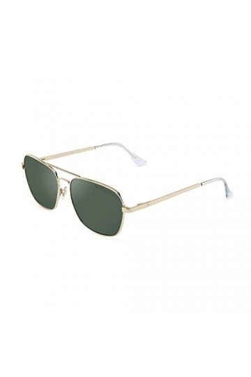 CLANDESTINE B-Pilot 18 Gold Dark Green - Lunettes de soleil nylon HD homme & femme