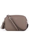 flora & co - Sac Caméra Bandoulière Femme Double Zip Frange - Sacoche Porté Epaule Croisé Forme Rectangle - Besace Ville Four