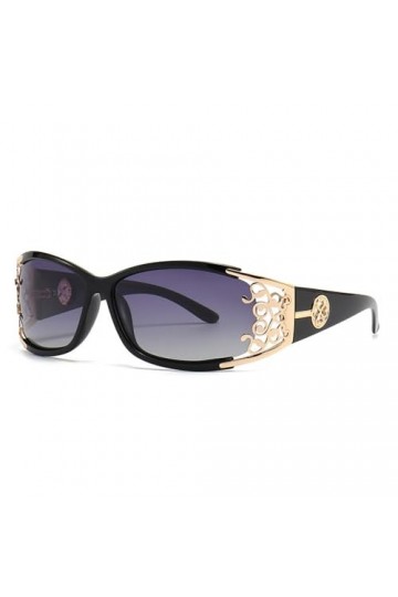 Lunettes de Soleil Ovales Femmes Lunettes de Soleil Vintage avec Fleurs Lunettes pour Dames Lunettes UV400, C1, Taille Unique