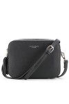 flora & co - Sac Caméra Bandoulière Femme Double Zip Frange - Sacoche Porté Epaule Croisé Forme Rectangle - Besace Ville Four