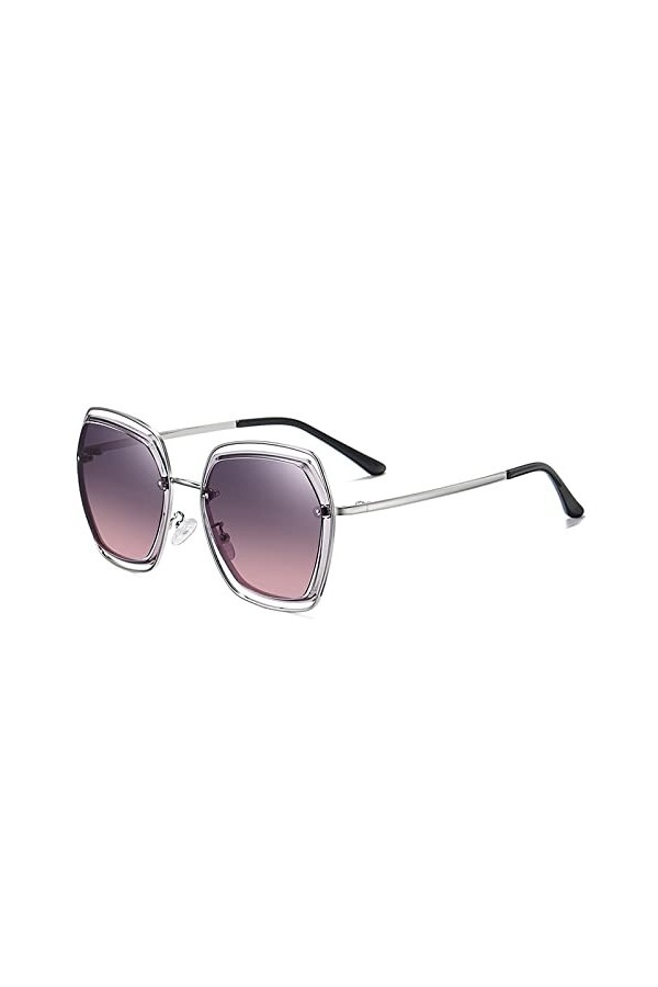 Lunettes de Soleil polarisées surdimensionnées pour Femme Shield Lunettes de Soleil Protection UV, C3 Rose, Taille Unique