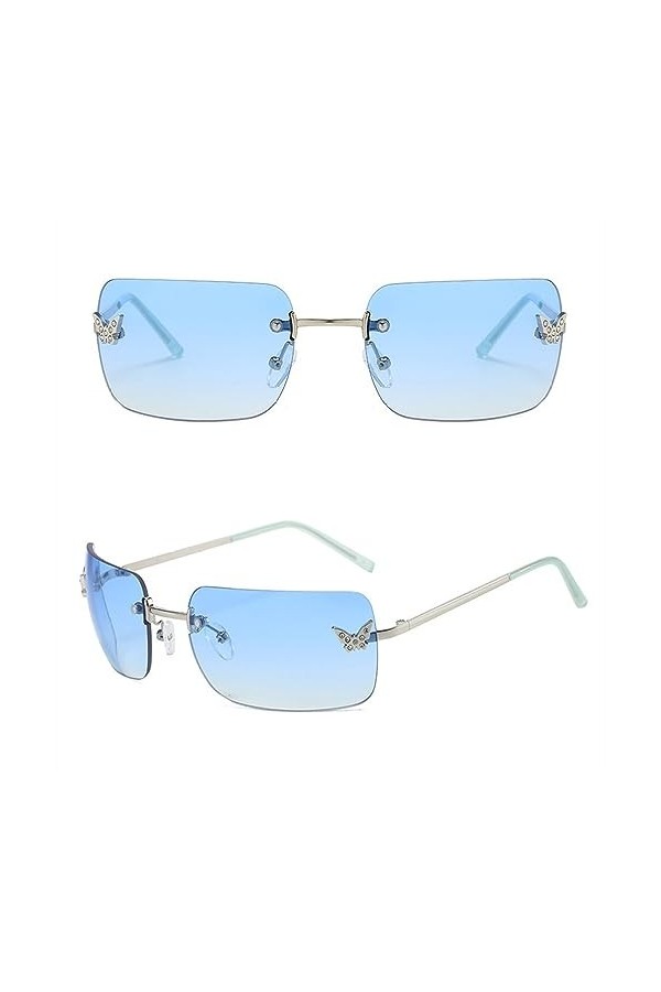 HPIRME Punk sans monture lunettes de soleil nouvelles femmes hommes papillon soleil Glasse lunettes nuances UV400, nuances C5