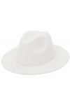 GEMVIE Femme Chapeau Fedora en Laine Vintage Chapeau de Jazz Homme Couleur Unie en Feutre à Large Bord pour Derby Vacances K