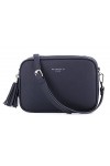 flora & co - Sac Caméra Bandoulière Femme Double Zip Frange - Sacoche Porté Epaule Croisé Forme Rectangle - Besace Ville Four