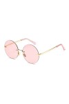 HPIRME Lunettes de soleil rondes sans monture femmes UV400 lunettes de soleil à monture en métal Candy Colors Lady, 2, taille