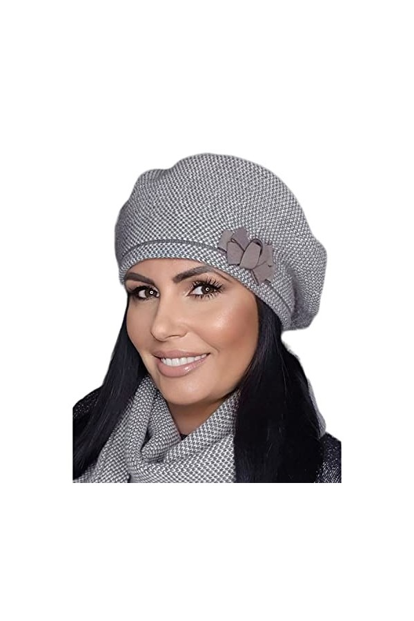 Kamea Élégant Béret dhiver Helena, Noir,Taille Unique