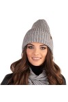 VIVISENCE Femme Bonnet Classique Et Élégant 7034, Gris,UNI