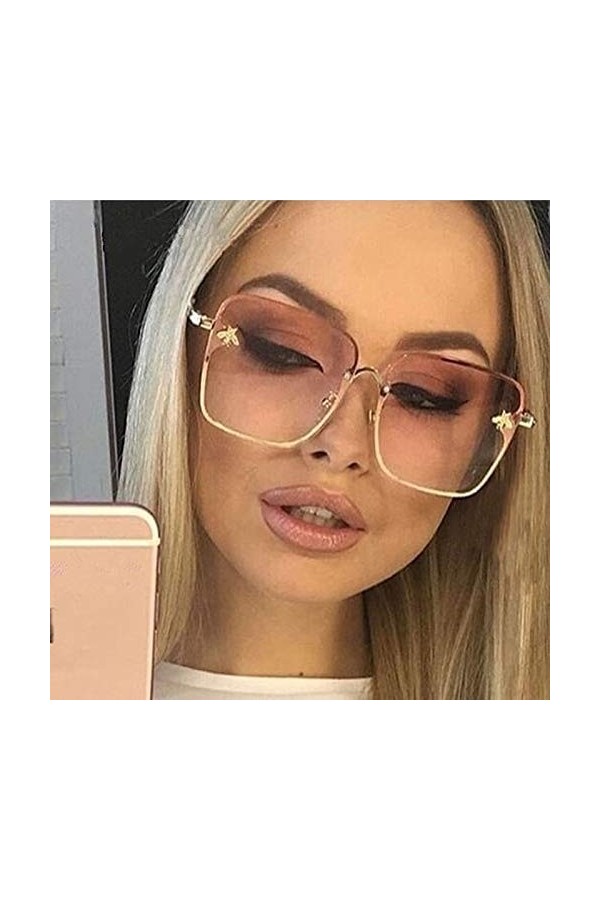 2021 Nouvelle-Dame surdimensionné surdimenseur Square Square Lunettes de soleil Femmes Marque Mode Petite gradient lunettes d