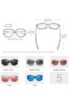 HPIRME Lunettes de soleil polarisées pour femmes Gradient Lens Lunettes de soleil, Gradient Grey, taille unique