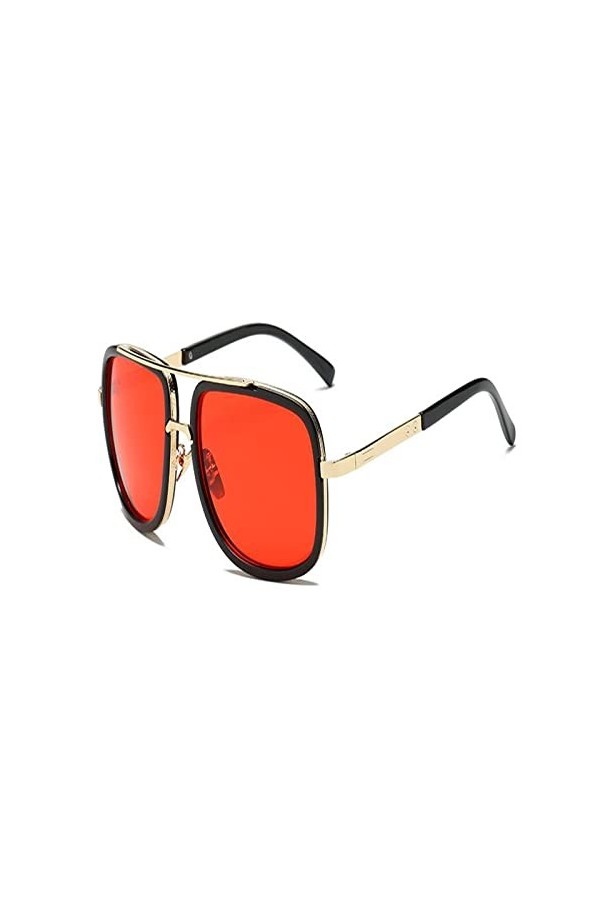 IIGOCG Lunettes de Soleil carrées Oversize Lunettes de Soleil Mode Femme Femme Color : Other, Size : Red 