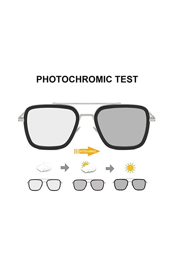 SHEEN KELLY Lunettes de soleil Hommes Femmes Rétro Pilote Carré Cadre en métal Rectangle Classique Mode Lunettes