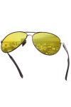 MIRYEA Lunettes de conduite de nuit polarisées pour homme et femme avec charnière à ressort Protection UV400 Lunettes de sole