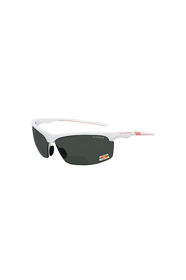 rainbow safety Lunettes de Soleil Sport Bifocale Polarisee Cyclisme Golf Pêche Conduite Pro P PNK-WHT, 1.00D 