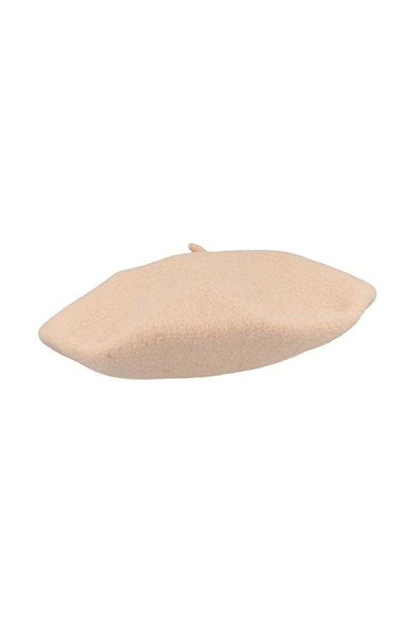 Breiter Béret Basque pour Femme Bonnet, Taille Unique, 100% Laine, Woolmark®, Rose Foncé