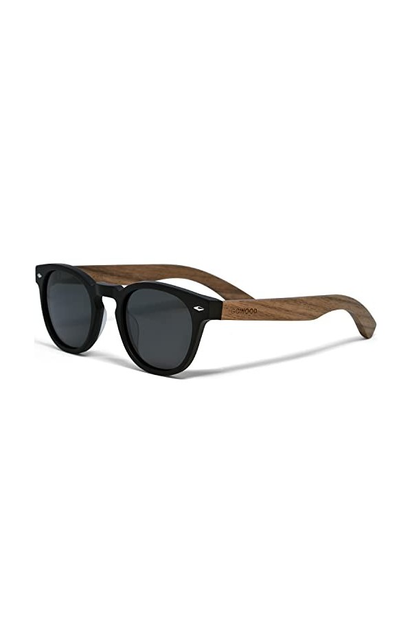 Lunettes de Soleil Rondes en Bois Hommes et Femmes | Lunettes de Soleil Polarisées Homme UV400 | Lunette Bois Homme Qualité S