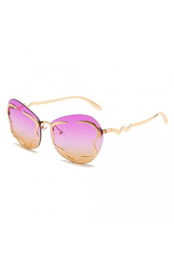 HPIRME Lunettes de soleil pour dames sans monture Vintage alliage surdimensionné dégradé lunettes de soleil femmes nuances cl