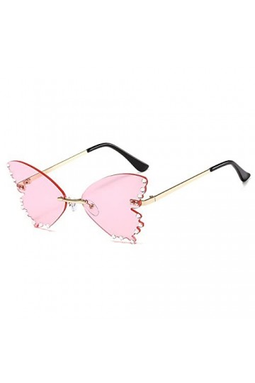Lunettes Pour Femmes Sans Monture Cristal Papillon Oeil De Chat Lunettes De Soleil Femmes Alliage Lunettes De Soleil Pour Fem