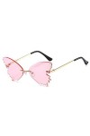 Lunettes Pour Femmes Sans Monture Cristal Papillon Oeil De Chat Lunettes De Soleil Femmes Alliage Lunettes De Soleil Pour Fem