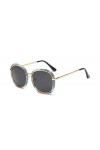 Haute Qualité Place Gold Frame Lunettes de soleil Femmes Sun polarisants Lunettes Mirror Rose avec la boîte UV400 Couleur : 