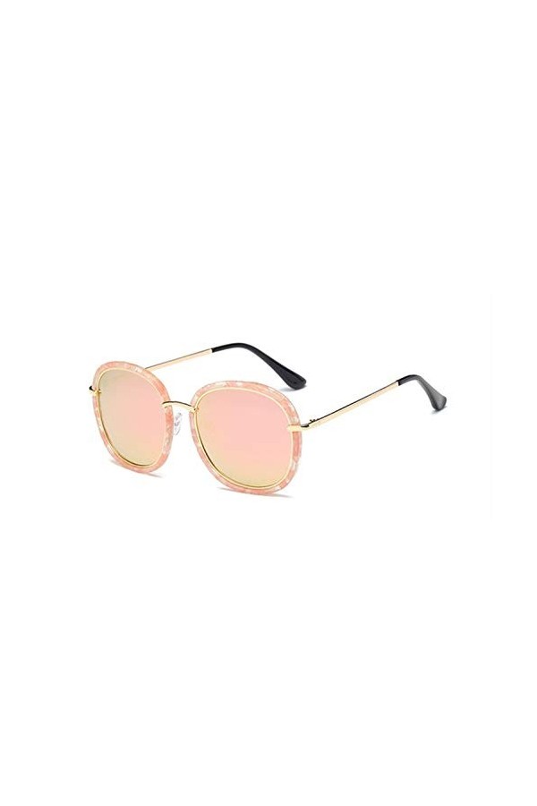 Haute Qualité Place Gold Frame Lunettes de soleil Femmes Sun polarisants Lunettes Mirror Rose avec la boîte UV400 Couleur : 