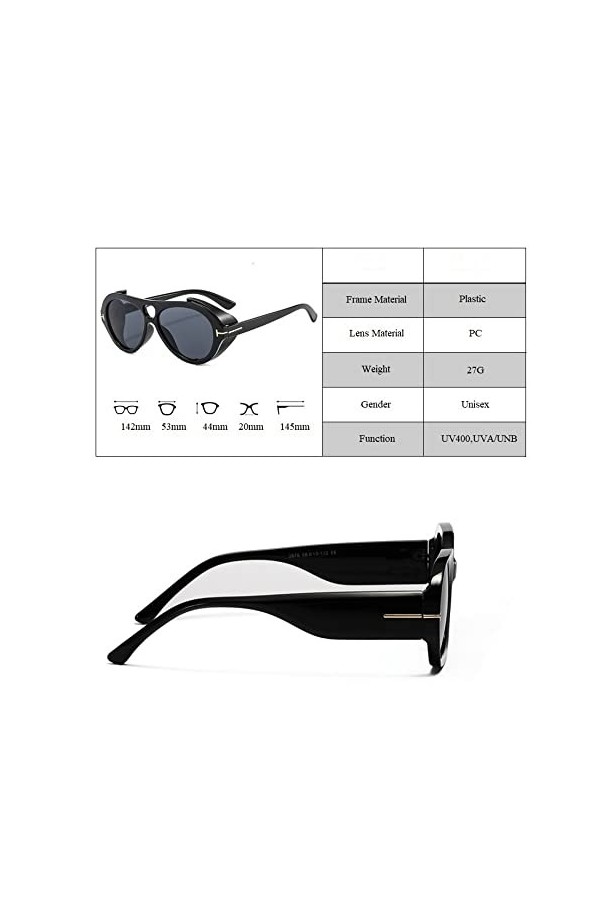 FOOOZ Lunettes de soleil Punk de luxe pour femmes Vintage lunettes de soleil épaisses hommes rétro rond noir jaune dégradé lu