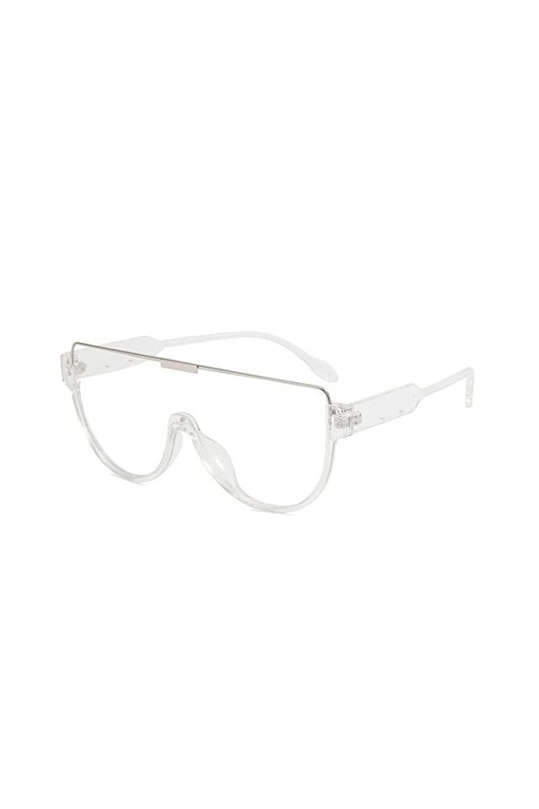 Lunettes Pour Femmes Vintage Demi-Cadre Bouclier Lunettes De Soleil Pour Femmes Mode Surdimensionné Dégradé Lunettes De Solei