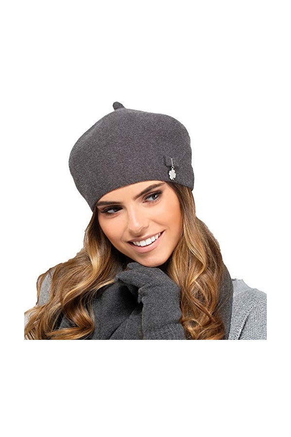 Kamea Femme Béret Classique Et Élégant Murcja, Jaune Moutarde,UNI