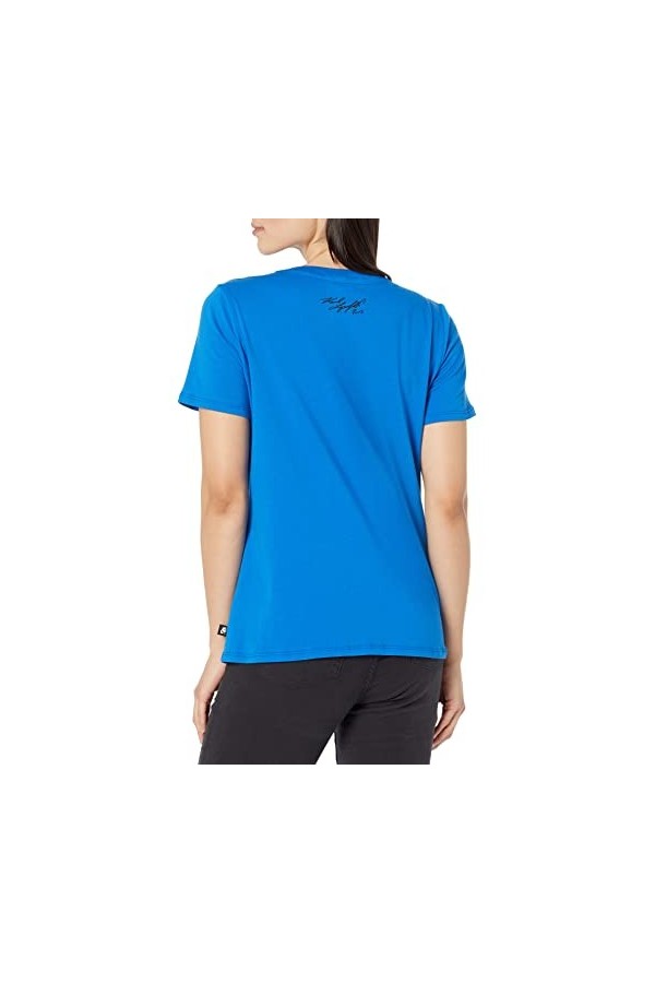 Karl Lagerfeld Paris Lunettes de soleil à manches courtes pour femme avec logo, Bleu français profond, Taille XS