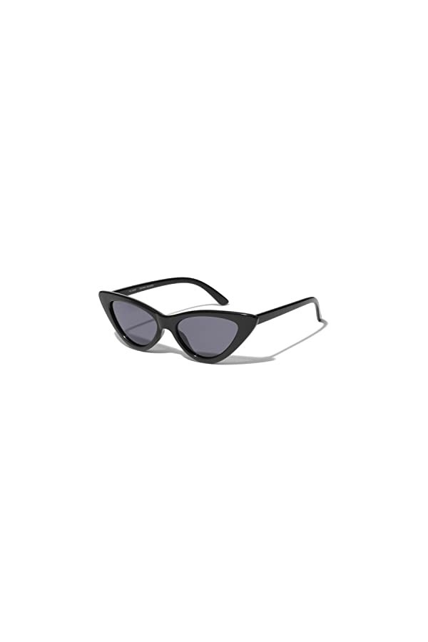 PILGRIM, JOSELINE Lunettes de soleil œil de chat noires polarisées pour femme avec protection UV400, Noir