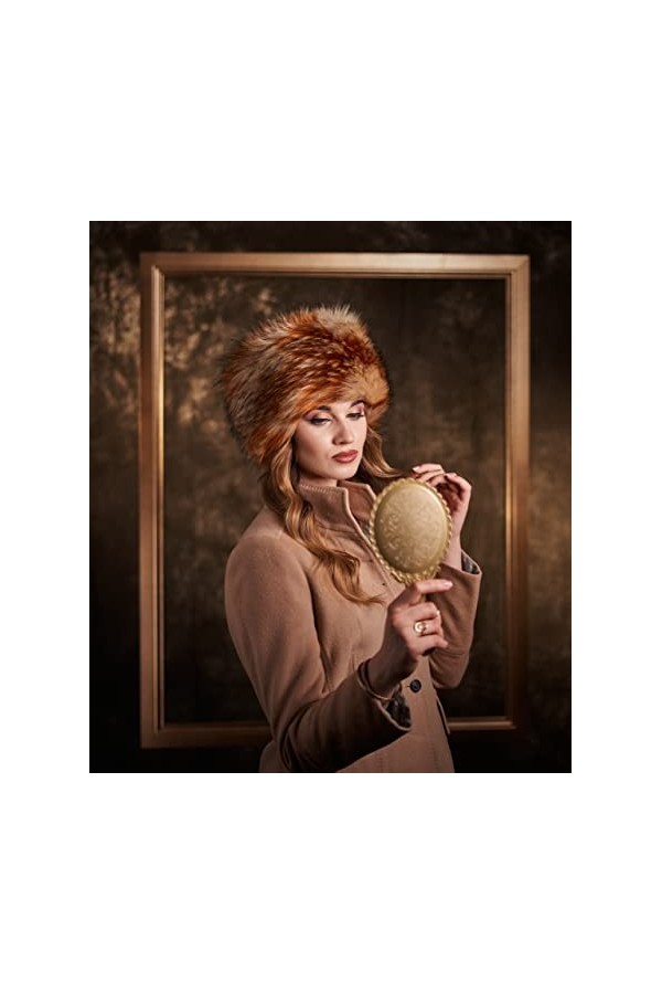 Futrzane Chapka en Fourrure pour Femme Toque de Style Russe M, Perdrix 