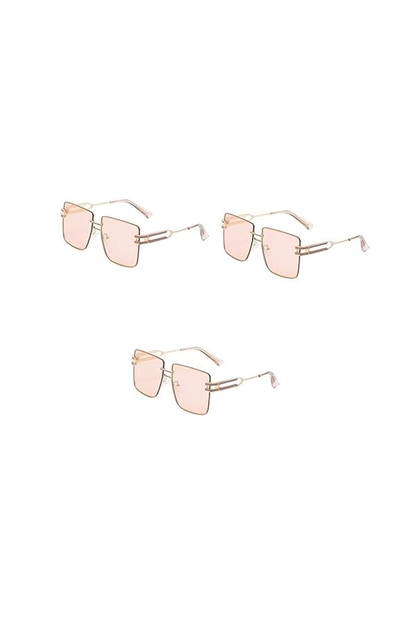 Yardwe 3Pcs Lunettes De Soleil Femme Plage Plastique