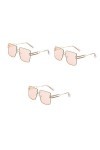 Yardwe 3Pcs Lunettes De Soleil Femme Plage Plastique