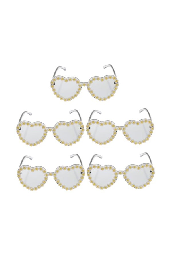 GALPADA 5 Pièces Lunettes De Soleil Coeur Lunettes De Soleil De Fête Dété Lunettes De Soleil Tendance Pour Femmes Lunettes D