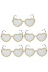 GALPADA 5 Pièces Lunettes De Soleil Coeur Lunettes De Soleil De Fête Dété Lunettes De Soleil Tendance Pour Femmes Lunettes D