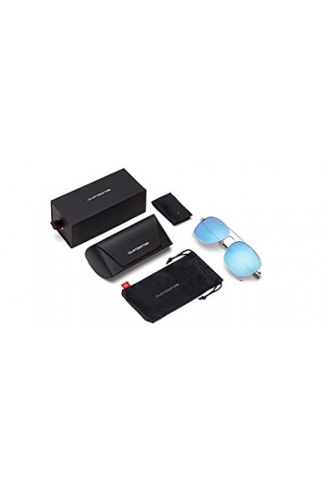 CLANDESTINE B-Pilot 18 Silver Ice Blue - Lunettes de soleil nylon HD homme & femme