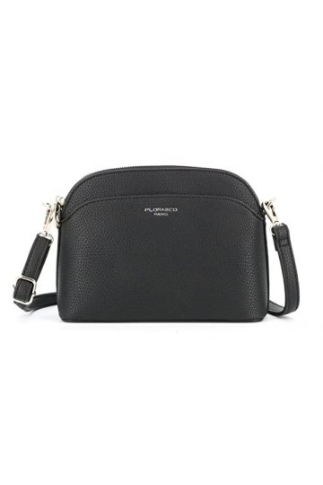 flora & co - Petit Sac Bandoulière Arrondi Femme - Sac à Main Multi-poches Porté Epaule Silimicuir Souple - Besace Sacoche Me