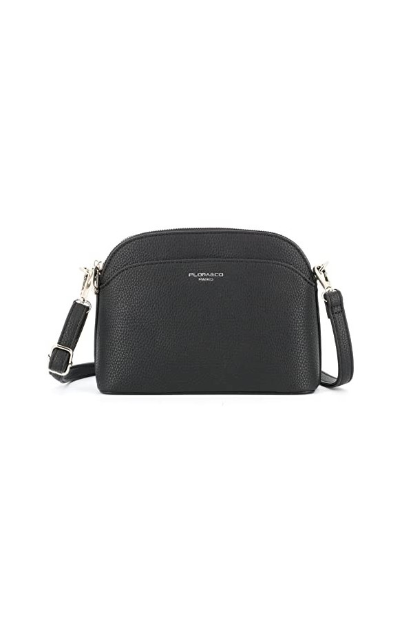 flora & co - Petit Sac Bandoulière Arrondi Femme - Sac à Main Multi-poches Porté Epaule Silimicuir Souple - Besace Sacoche Me