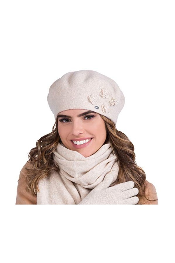 Kamea Femme Béret Classique Et Élégant Ariel, Beige,Taille Unique