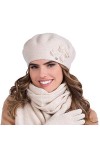 Kamea Femme Béret Classique Et Élégant Ariel, Beige,Taille Unique