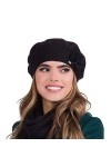 Kamea Béret dhiver Élégant Et Classique Elza, Noir,Taille Unique