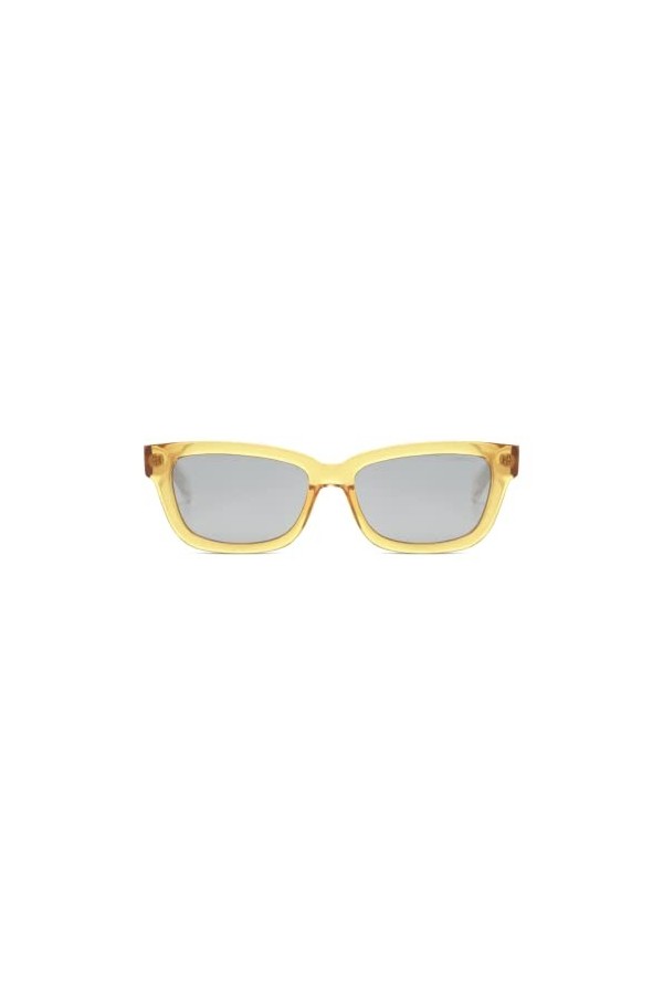 KOMONO Rocco Yellow Lunettes de soleil unisexes rectangulaires en propionate de cellulose pour hommes et femmes avec protecti