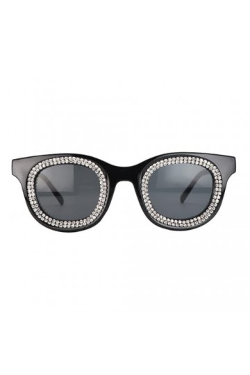 HPIRME Lunettes de soleil pour femmes faites à la main en diamant rond lunettes de soleil femmes strass nuances filles, 1, ta